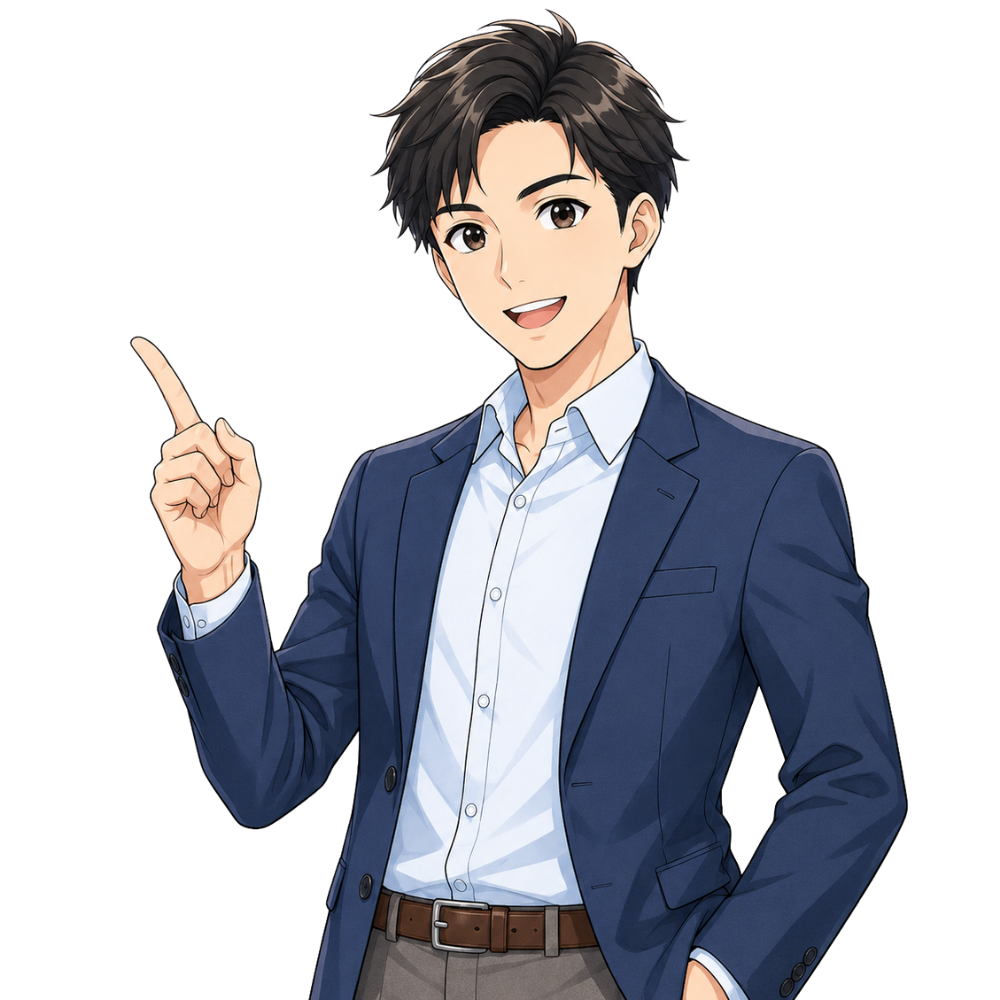 案内する男性