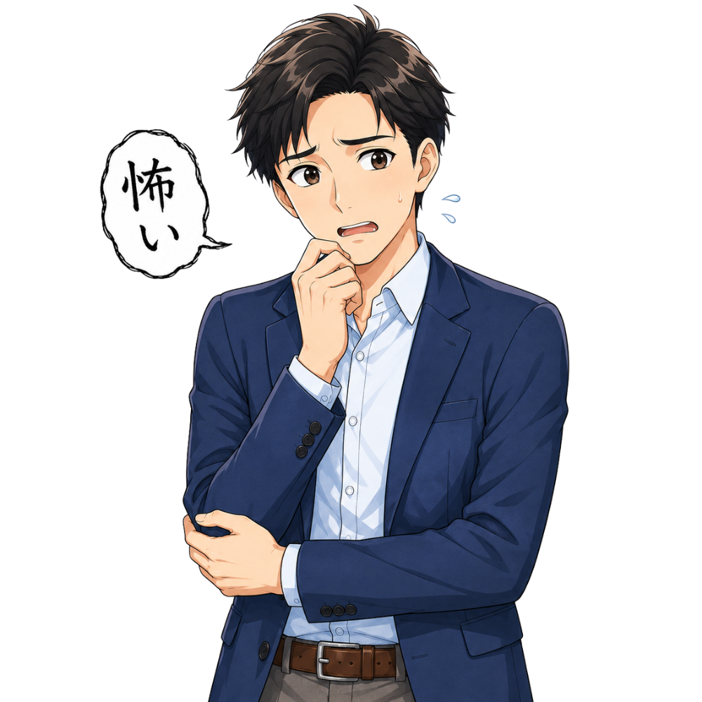 不安そうな男性